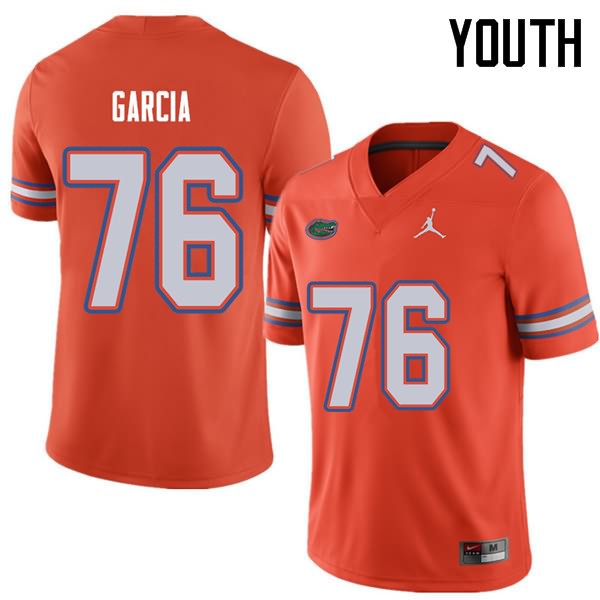 Youth NCAA Florida Gators Max Garcia #76 Stitched Authentic Jordan Brand Orange College Football Jersey ROB8265FC